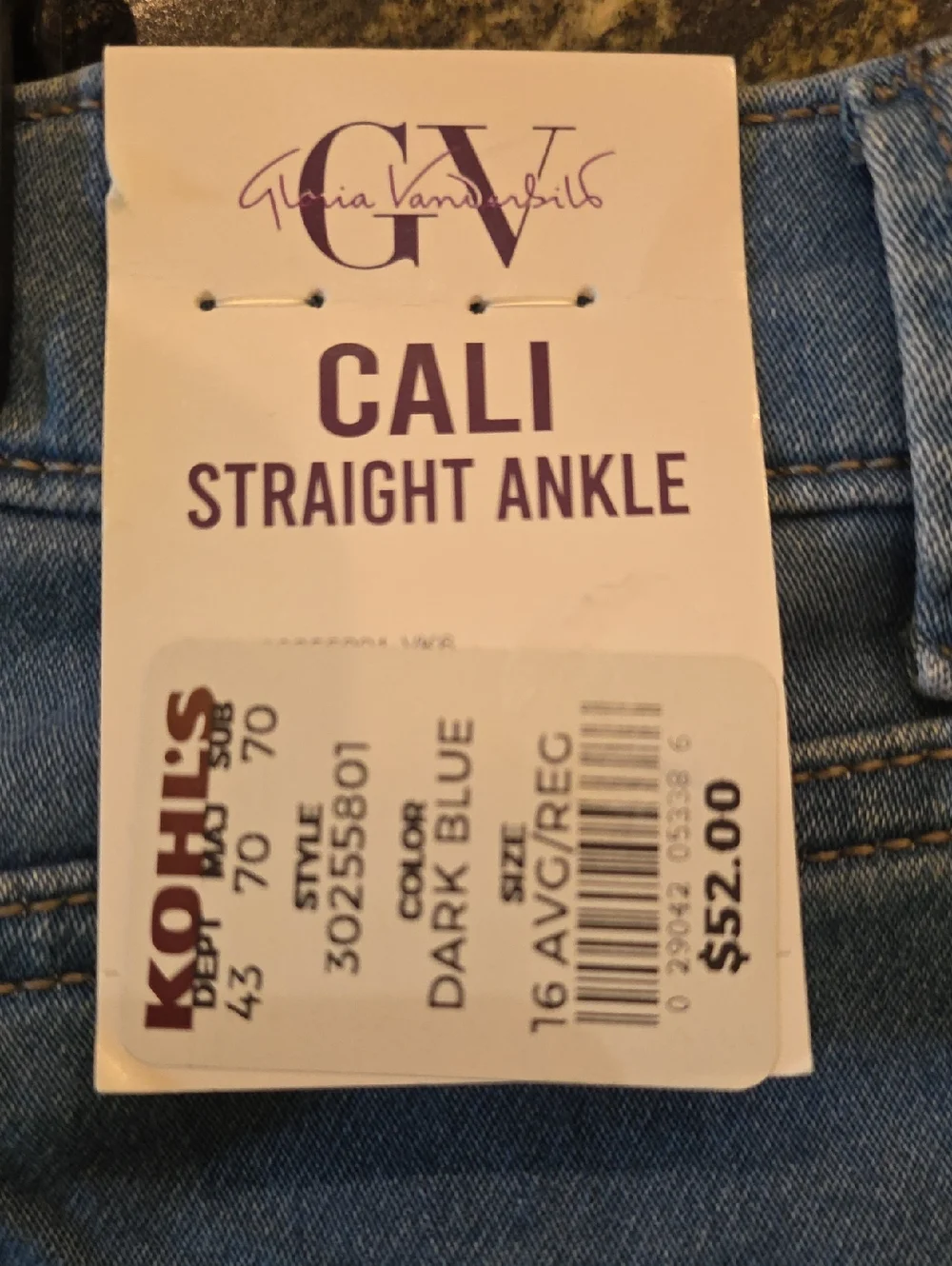Gloria Vanderbilt Mid-Blue Straight Leg Jeans - Picture 6 of 8
